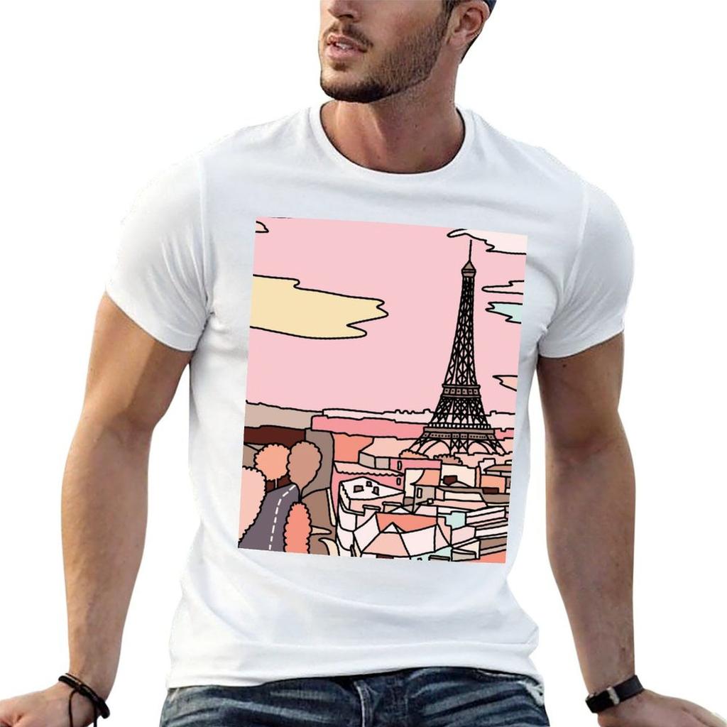 Paris Sunset by Sasa Elebea T-Shirt Anti-Wrinkle Short Sleeve T-Shirt