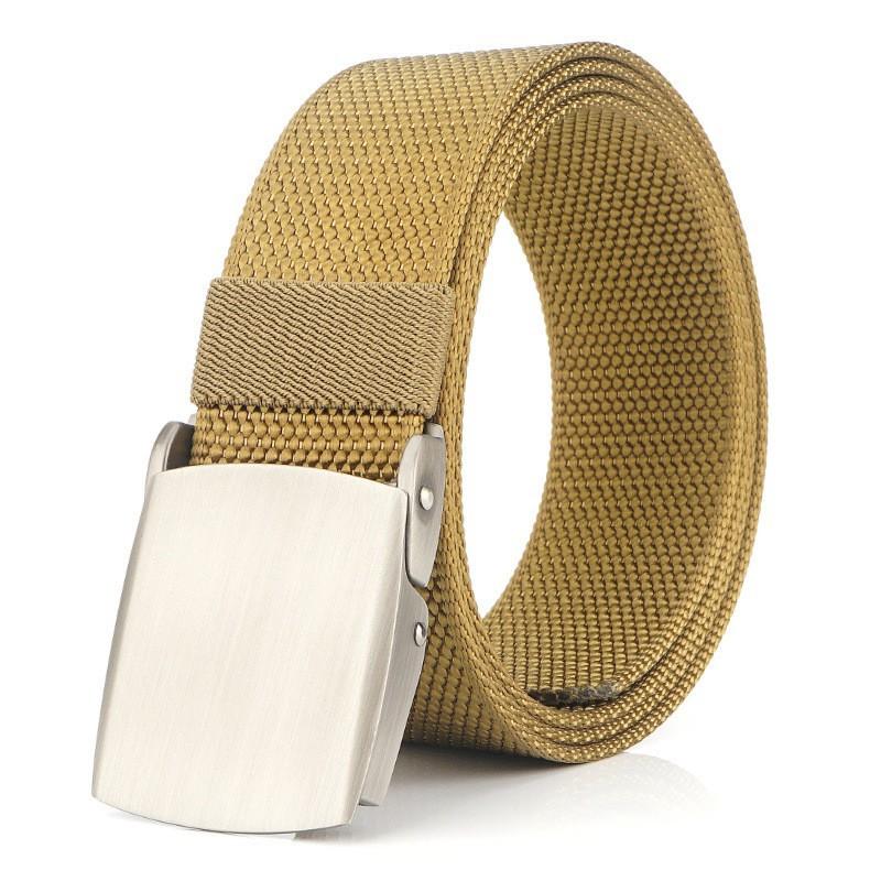 Thickened Nylon Automatic Buckle Belt Knitted Canvas Pants Young Students Casual Men's