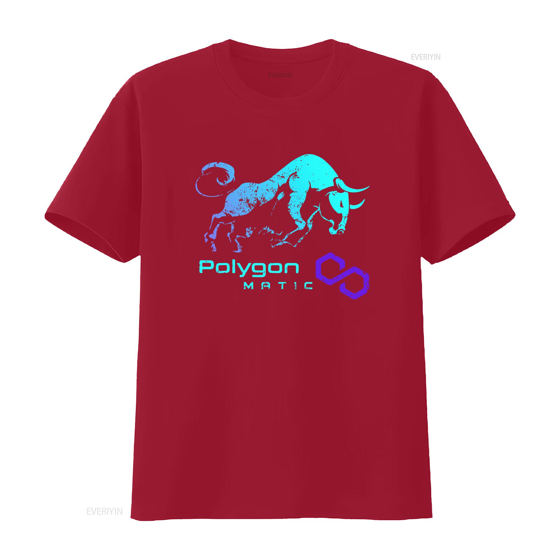 Polygon Matic Crypto Bullrun Hodl Token T Shirt Print Design For Rich Millionaire Fashion Style vintage Washed streetwear homme S