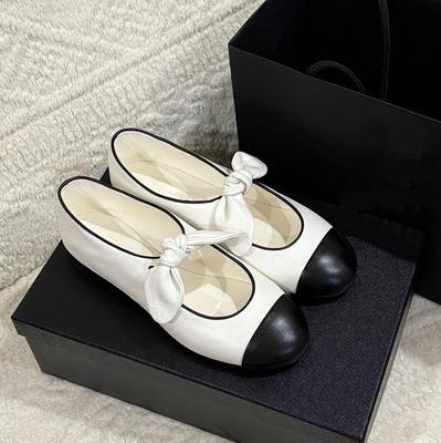 Xiaoxiangfeng Shallow Mouth Mary Jane Shoes Female Cute Bow Flat Sole Shoes French Retro Small Leather Shoes