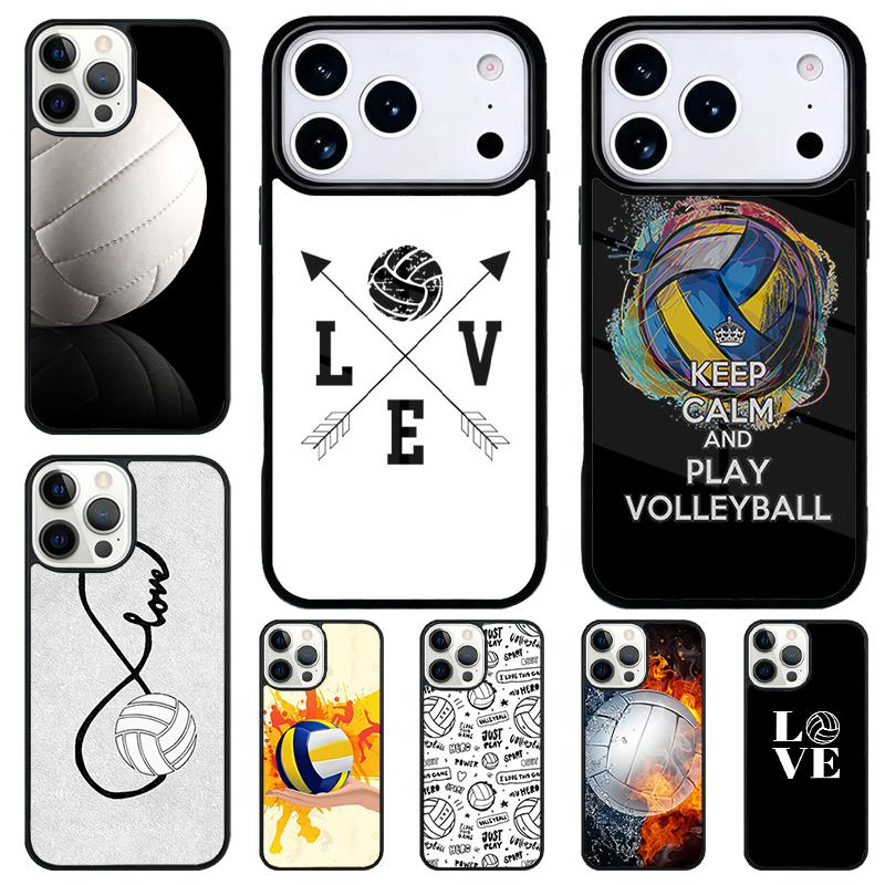 Love Play Volleyball Phone Case for iPhone 17 Air 16 15 11 12 14 13 Pro Max Shockproof Cover