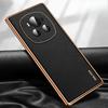 Suitable for Honor Magic6pro Mobile Phone Case Electroplating Honor Full-inclusive Anti-fall M5 Lychee Pattern Business Men and Women Leather Case