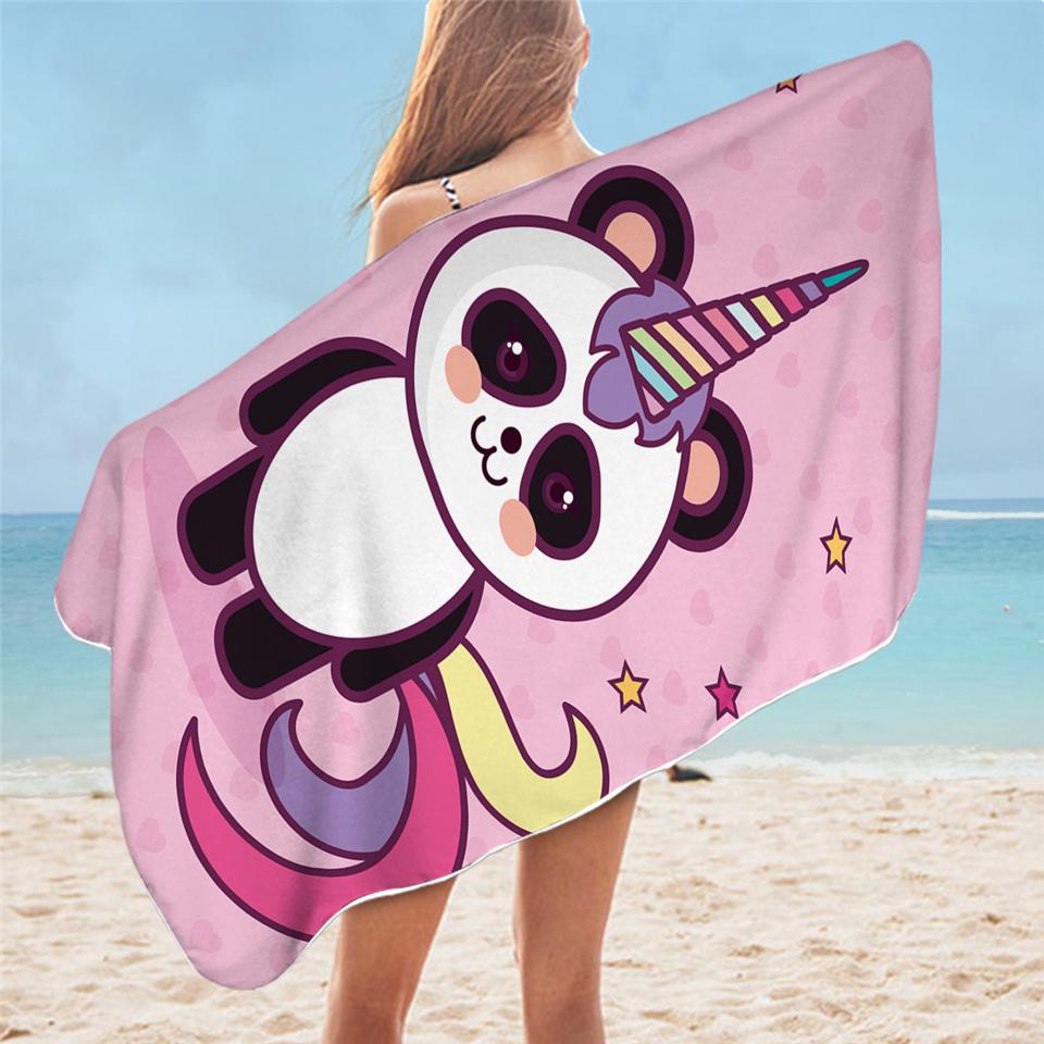 Panda Strandtuch Badezimmer Niedliches Cartoon-Tier Weiches Schnelltrocknendes Badetuch Kinder Teenager Erwachsene Geschenke Dusche Sommerdecke Handtuch