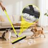 Pet Hair Rubber With Squeegee, With 48in Telescopic Handle For Carpet, Tile And Hardwood