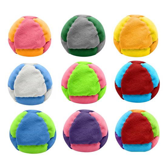 8 Panel Footbag Sack, Soft Hacky Foot Bags for Kids Adults, Juggling Dirt Bag for Outdoor Kick Game, Colorful Sand Filled Hacky Balls