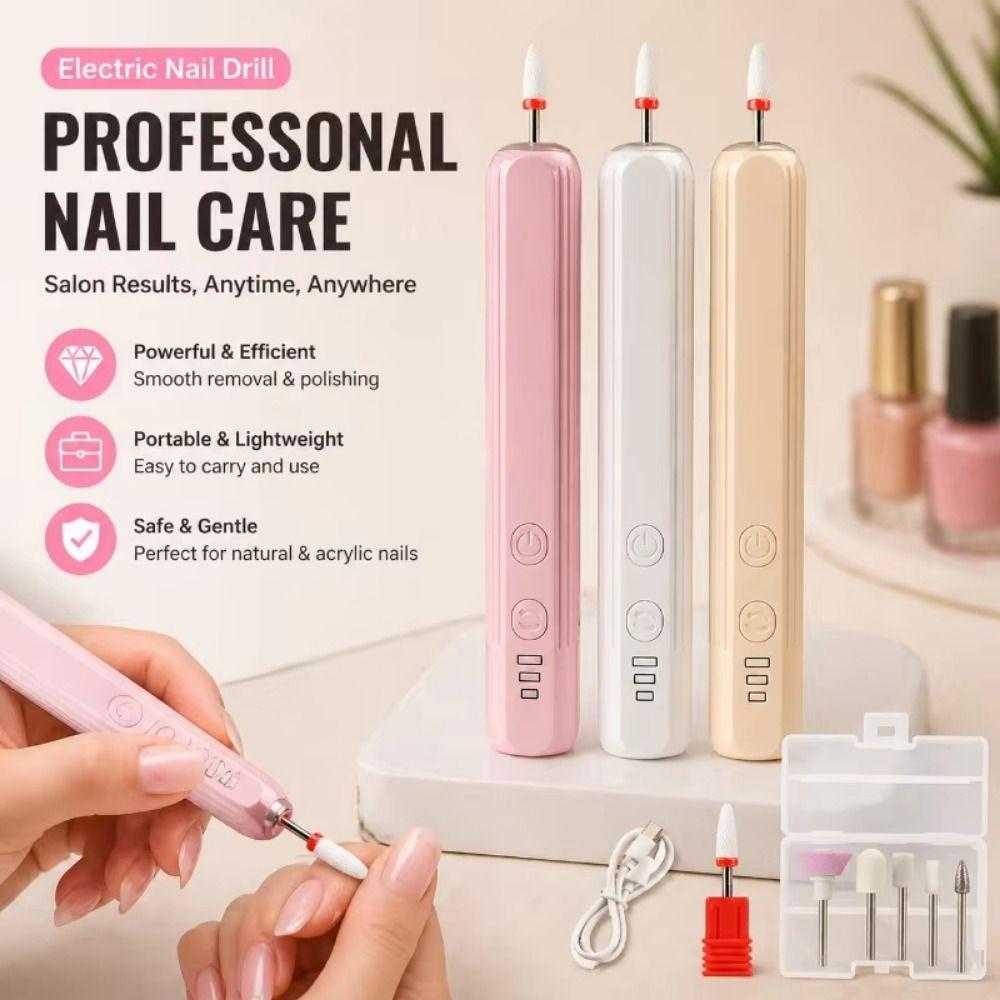 Cordless Manicure Machine Low Noise Electric Nail Grinder Gift Nail File Machine Cuticle Care