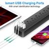 8 in 1 Power Strip Surge Protector US Plug Wall Outlet Adapter with 5pcs Widely-Spaced AC-Outlets & 3x USB Ports