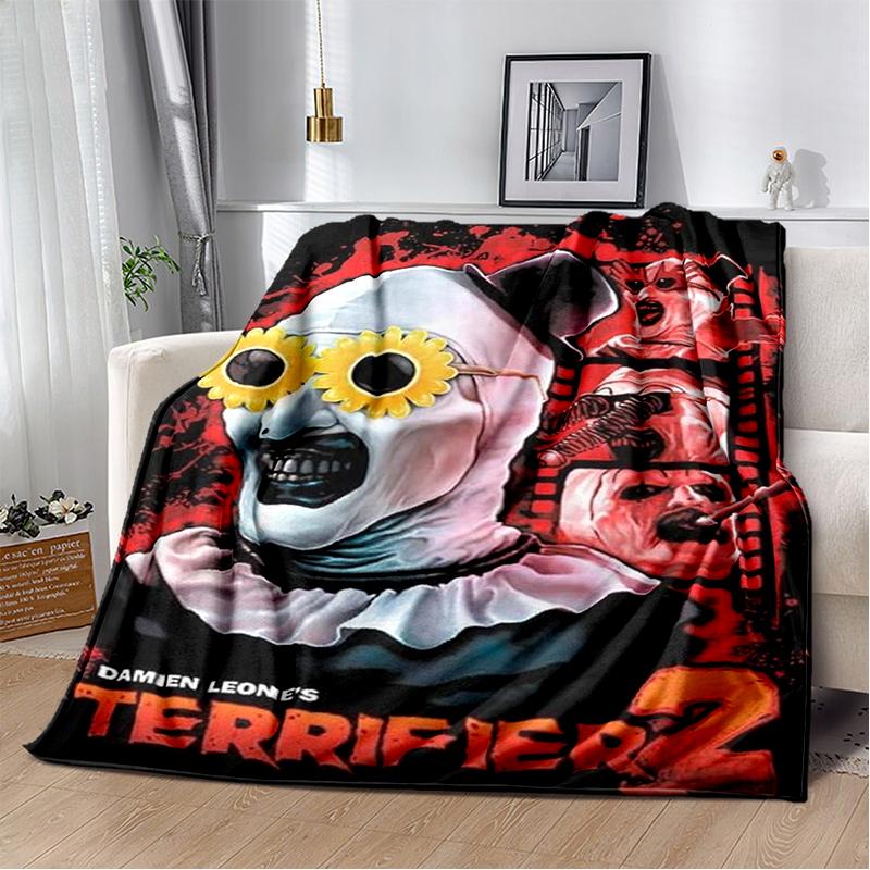 2026 New Style Terrifier 3 Horror Clown Movie Cartoon Soft Blankets,Throw Blanket Comfortable Blanket for Picnic Beds Sofa Home