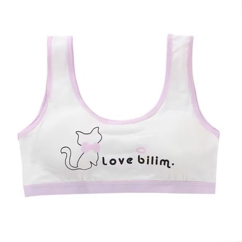 

Бюстгальтер для девочек без бретелек на груди с маленьким жилетом, короткий параграф, детский студенческий жилет one size фиолетовый