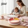 Suction Food Bowl for Kids Silicone Plate Toddlers Cute Bear Shape Unbreakable Divided Baby Feeding Bowl Non Slip Tray Infants And Set 6 Months To 3