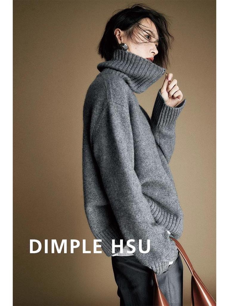 2025 Women's Plus Size 100% Wool Wheat Ear Pattern Knit Sweater - Stylish Autumn/Winter Base Layer