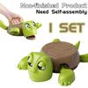 Funny Turtle Coaster Anti-Slip Heat-Resistant Cup Holder Creative DIY Assembly Prank Cup Pad Desk Protector for Home Office Ornament Gift Present