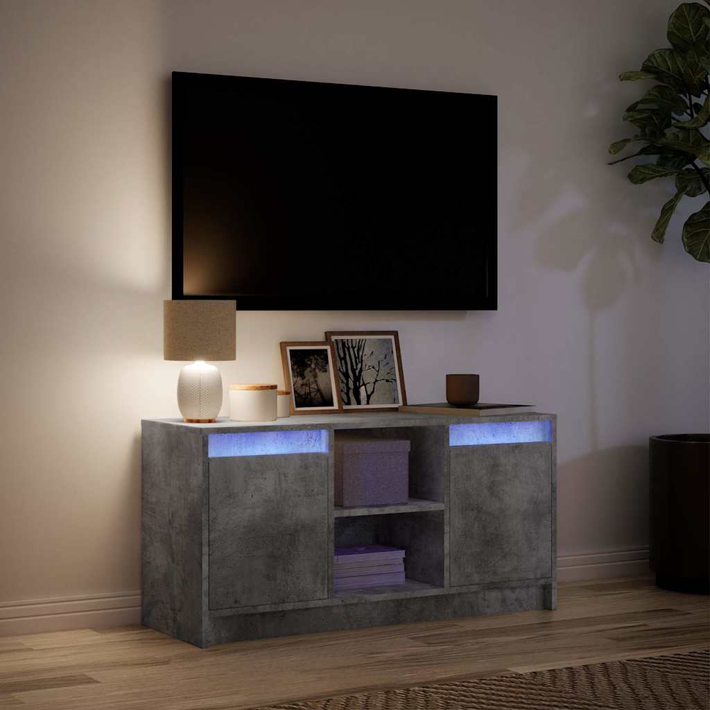 Szafka Pod Tv Z Led, Szarość Betonu, 100X34X50 Cm
