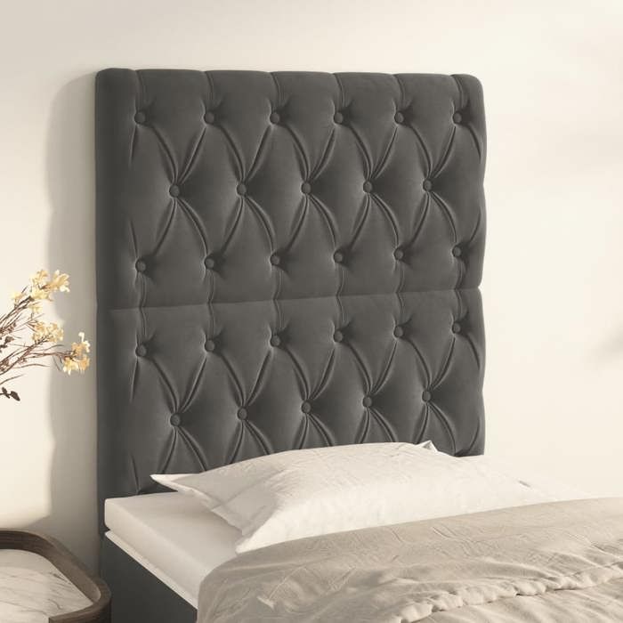 Maison Exclusive - Tête de lit Gris foncé 80x7x118/128 cm Velours