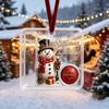 Acrylic Christmas Snowman Hanging Ornament With Cash Holder Roll-Up Wallet Decorative Tree Charm