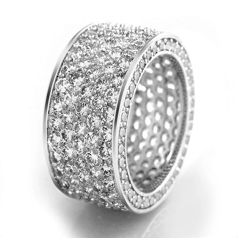 Copper Inlaid Zircon Ring, Men'S And Women'S Rings