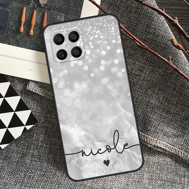 PERSONALISED Glitter name initials Case For Honor 90 70 50 Lite Magic 5 Magic 6 Pro X6 X7 X8 X9 X6a X7a X8a X9a X8b X9b Cover