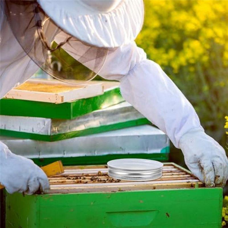 Entrance Feeders Perforated Metal Mason Jar Lids Beehive Waterer Honey Canning Feeder Beekeeping Supplies Durable