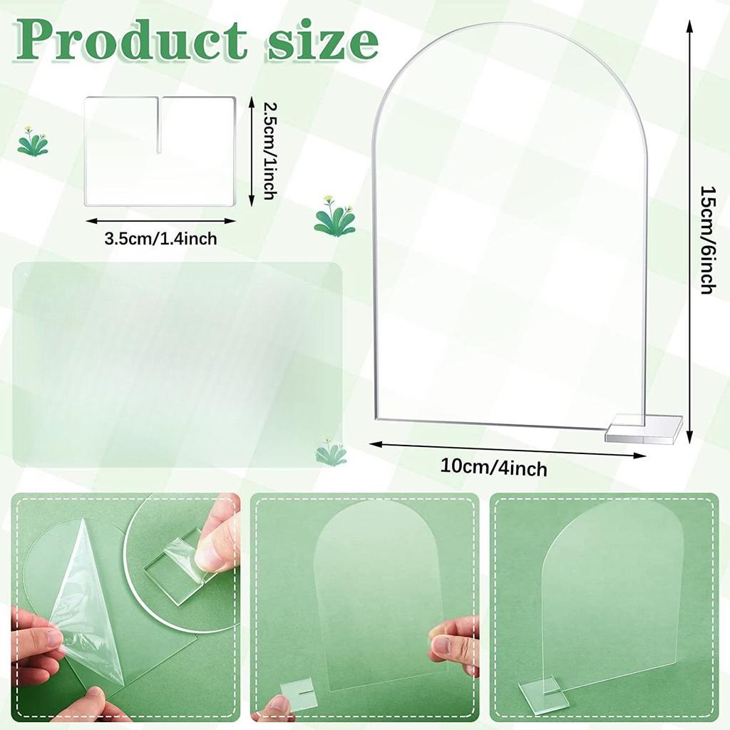 Acrylic Transparent Arched Semicircle Without Digital Seat Plate Blank Acrylic Party Decoration Wedding Table Cards Versatile