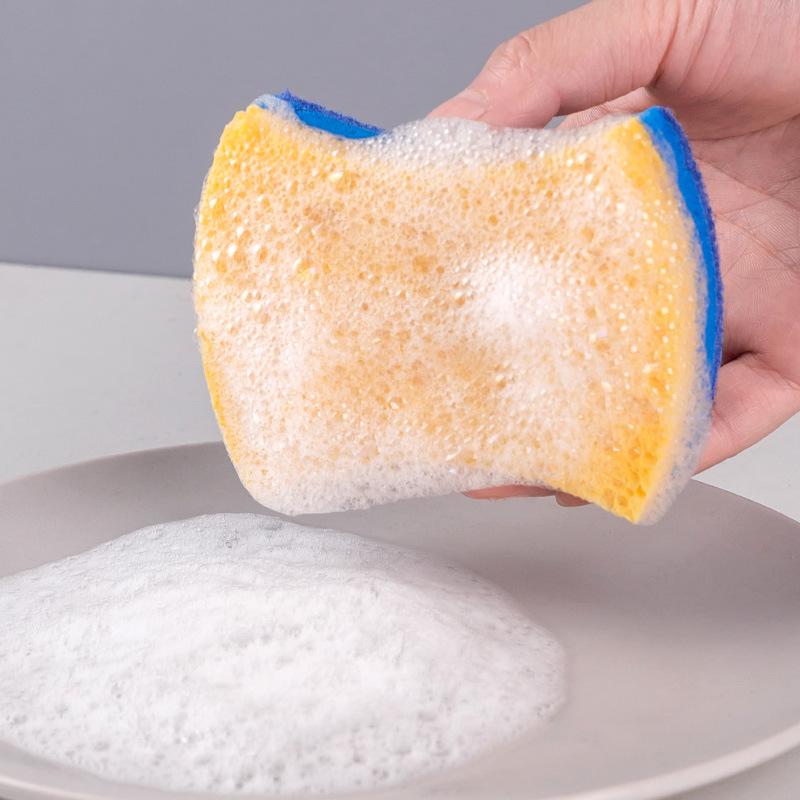 Three-Layer Wood Pulp Cotton Sponge - Double-Sided, Quick-Drying Dishwashing Sponge