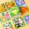 9-Piece Wooden Children'S Jigsaw Puzzle Toy For Early Childhood Education Cartoon Animal Transportation Cognitive Puzzle