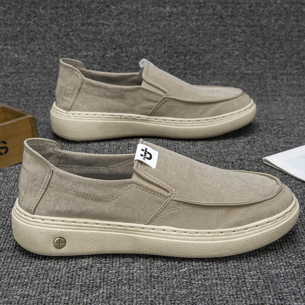 Men's Summer Breathable Slip-On Canvas Shoes - Casual, Fashionable, and Comfortable