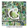 135 Grün-Themen-Doodles, Frische und Niedliche Guka DIY Journal-Aufkleber, Wasserflaschen-Aufkleber, Wasserdicht