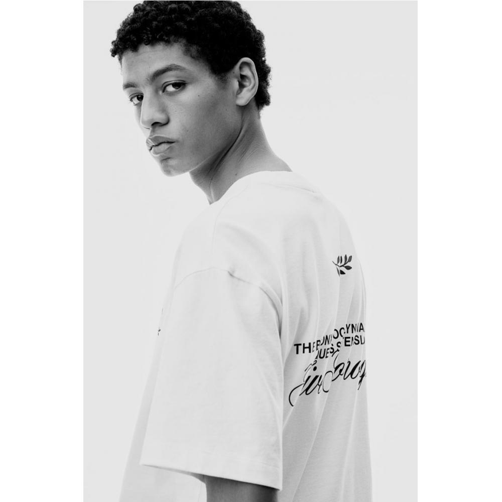 H M Loose FiT PrinT T sHirT wHiTe New York