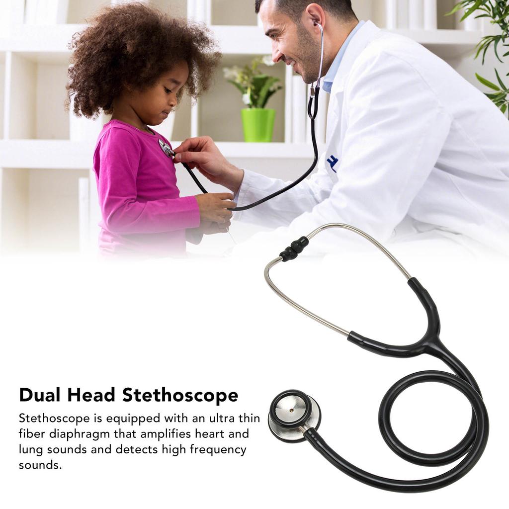 Medical Stethoscope Dual Head Clear Transmission Soft Ear Plugs Stainless Steel Fetal Heart Stethoscope