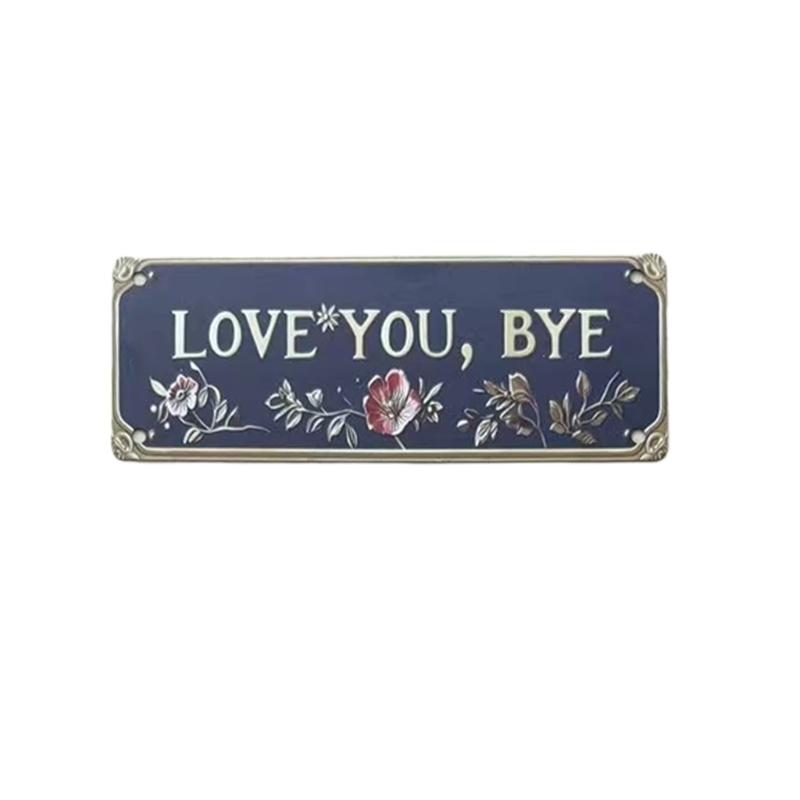 

Retro Love You Bye Metal Sign Unique Flower Pattern Wall Hanging Plaque for Entryway Hallway Living Space Door Decors s size