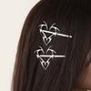 Damen Metall Herz Haarspangen Mode Liebesherz Seitenclip Haarschmuck für dickes lockiges Haar Styling Dekorativ