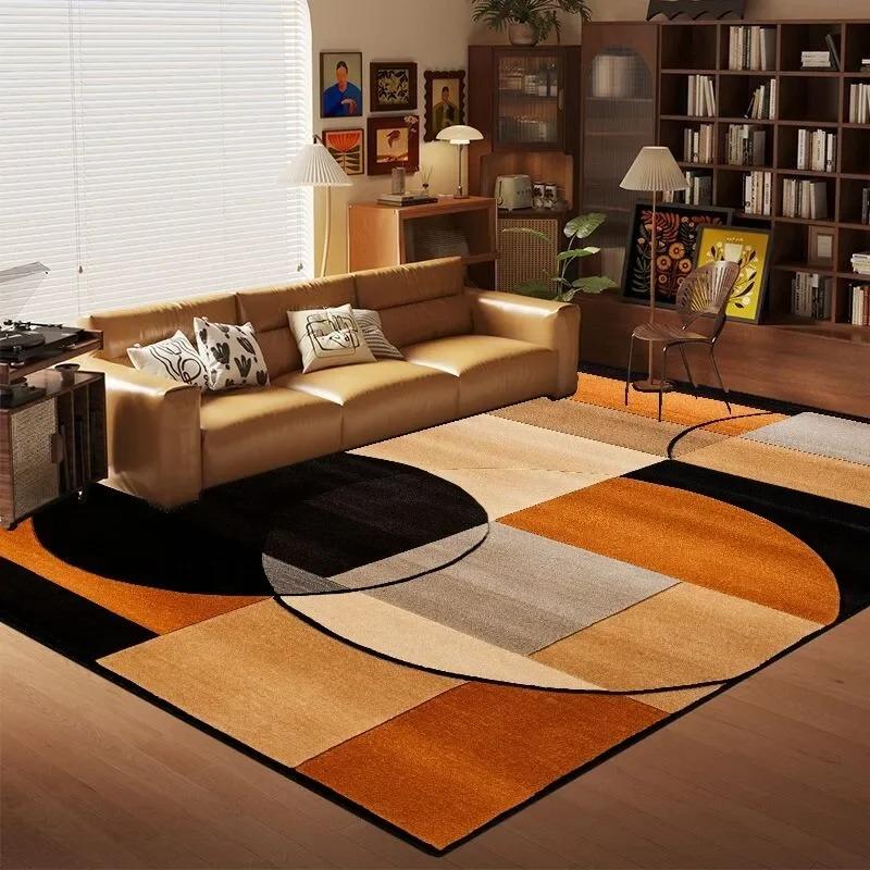 Nordischer Mehrfarbiger Wohnzimmerteppich Moderne Geometrie Sofa Couchtisch Rutschfester Teppich Schlafzimmer Nachttisch Weiche Bodenmatten Heimdekoration