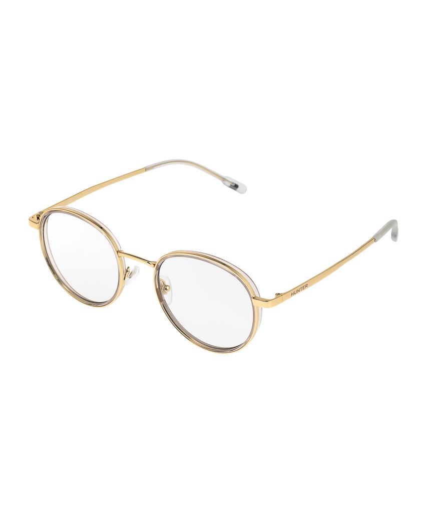 Heonteoaiweeo [Unisex] Round Titanium Sunglasses - Clear Photochromic Htc32