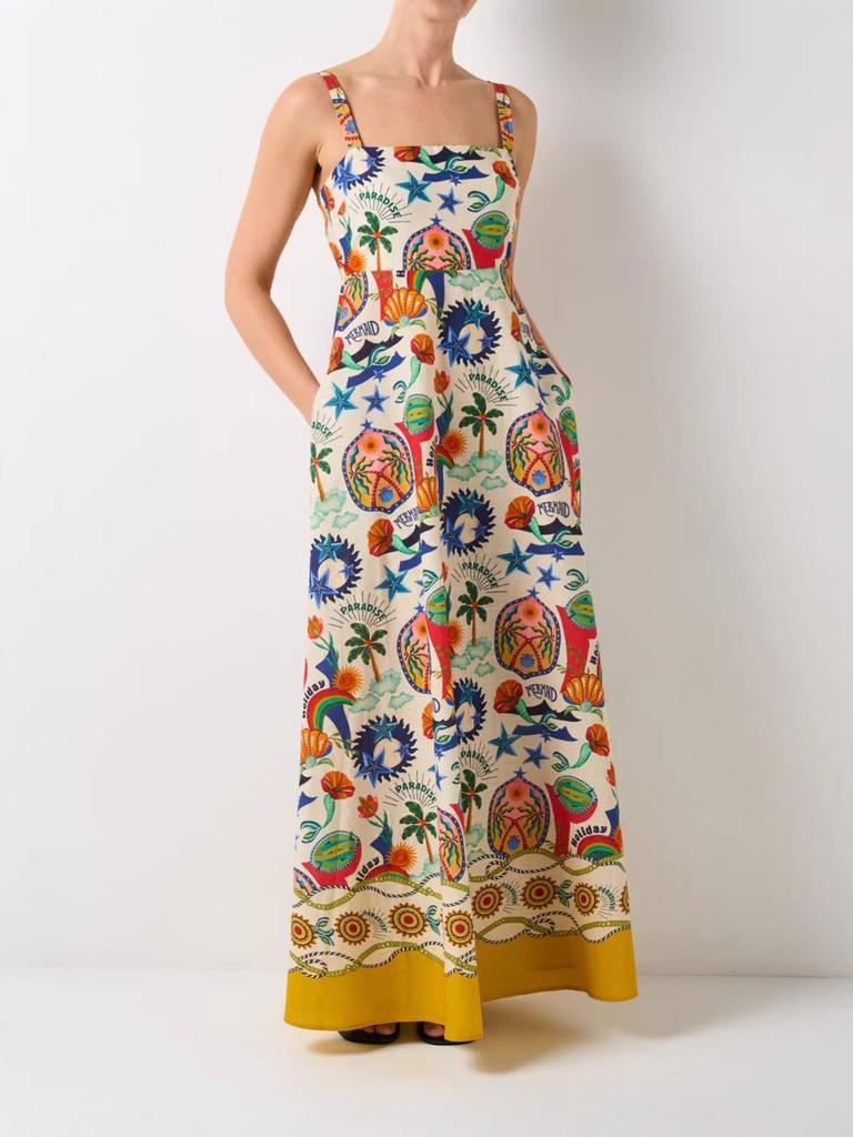 2026 Frühling Europäisch & Amerikanisch Schick Graffiti Print Weste Kleid