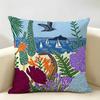 Retro Springtime Village Plants Cushion Cover Natural Linen Organic Fabric DoubleSided Printing Room Sofa Decor Pillow Case