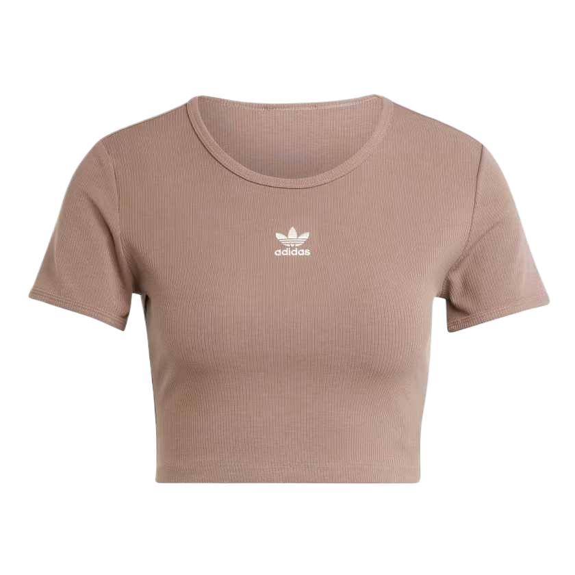 Adidas Originals Essentials Brand Logo Skin-Friendly Comfortable Short Sleeve T-Shirt Women T-Shirts Brown JC9030