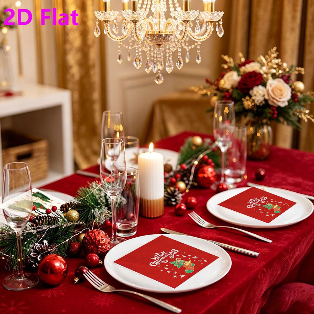 20pcs Disposable Napkins with Christmas Collection Pattern Print for Wedding,Parties,and Daily Use for Thanksgiving Fall Christmas Table Decoration