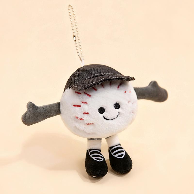 Cute Ball Tennis Golf Plush Toy Football Basketball Doll Bag Pendant Keychain Gift