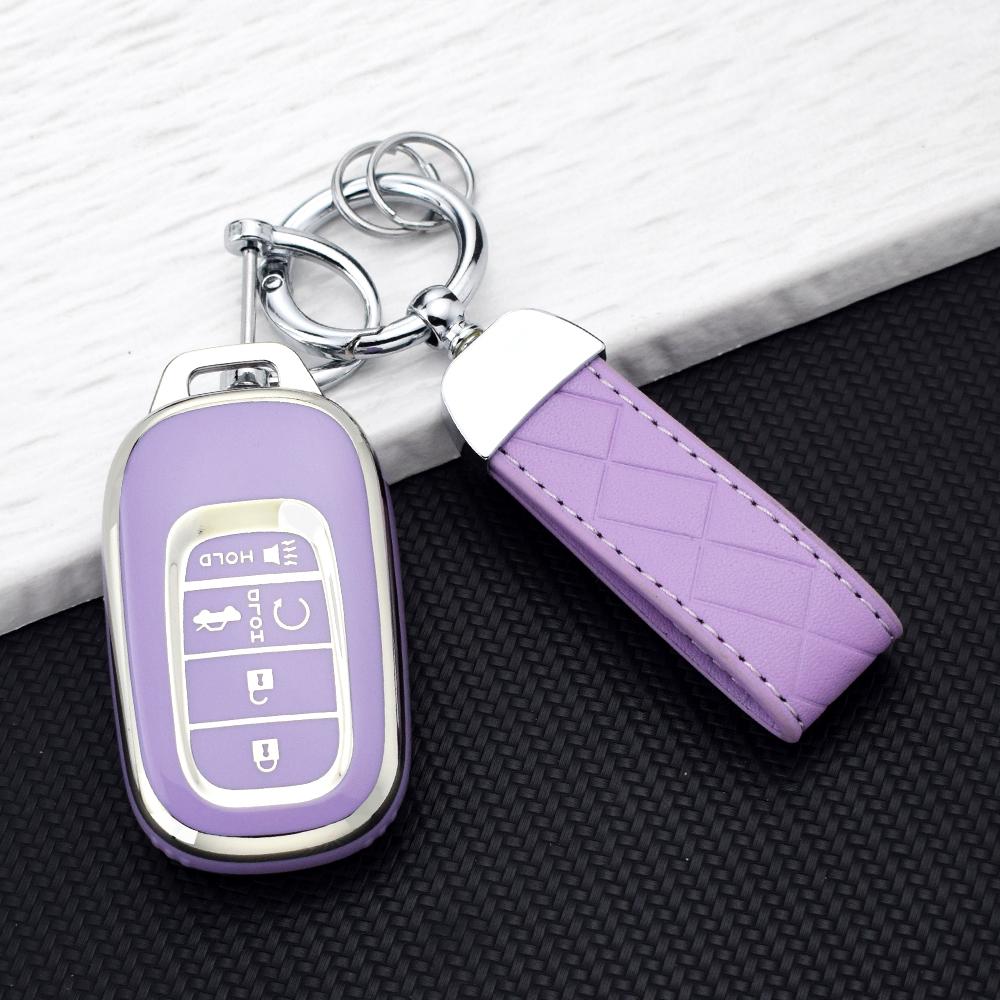New Car Key Case Cover for Honda 2022-2025 Civic Accord CR-V HR-V Pilot Sport SI EX EX-L 2/3/4/5 Buttons Key Protector Keychain