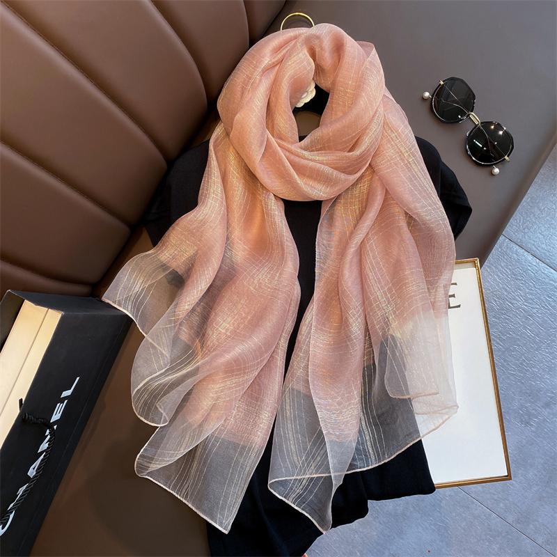 Women Summer Silk Scarves Fashion Shawl Lady Wrap Soft Female Stole Bandanna Hijab Poncho Foulard Muffler