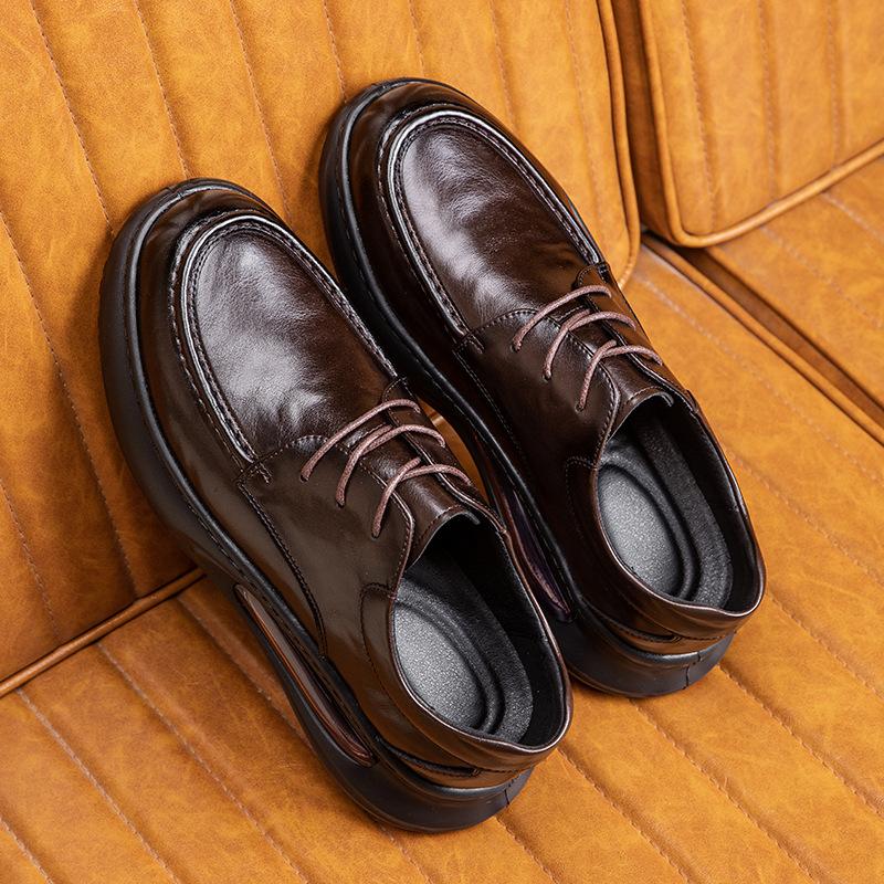 

New cowhide business casual leather shoes men s spring breathable soft-soled leather shoes air cushion bottom shock absorption trend leather shoe 44