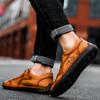 Men’s Casual Shoes Driving Shoes Wide Black Flats Plus Size Outdoor Hiking Shoes Summer Handmade Shoes for Father
