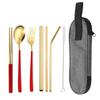 316 Stainless Steel Portable Korean Cutlery Set with Straw