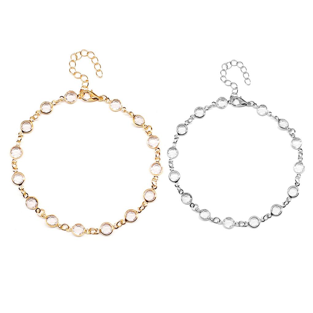 Anklet Adjustable with Rhinestones Fashion Accessory Wedding Ankle Bracelets Foot Chains Women's Anklets for Valentines Day