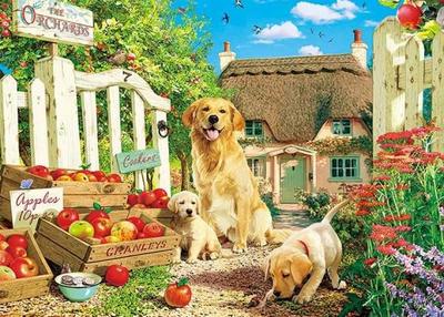 APPLEONE 500-325 Puppy and Apple Garden (Steve Reid) 500-Piece Jigsaw Puzzle (53 X 38 Cm) Made In Japan