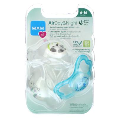 Air Day & Night Pacifier, 6-16 Months, 3 Counts