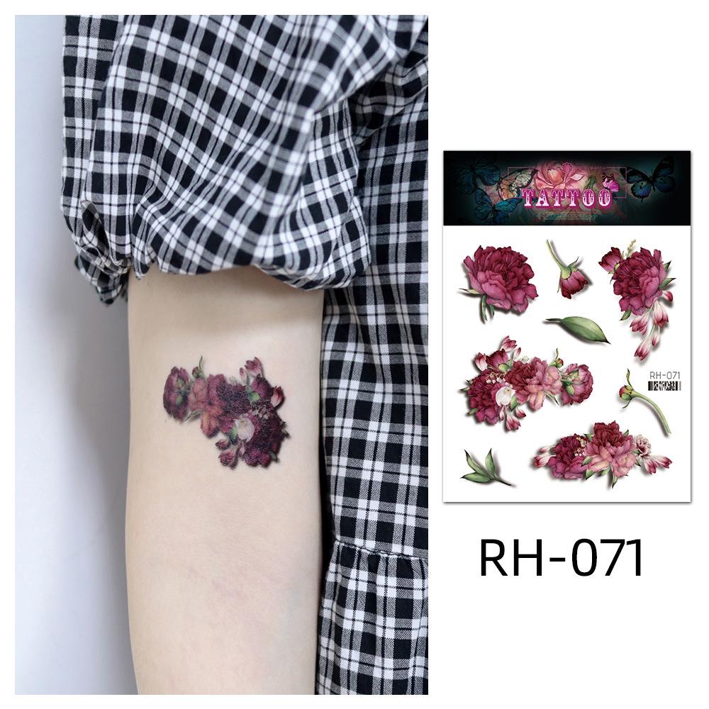 Waterproof Colorful Flower Tattoo Stickers - Disposable Tattoos