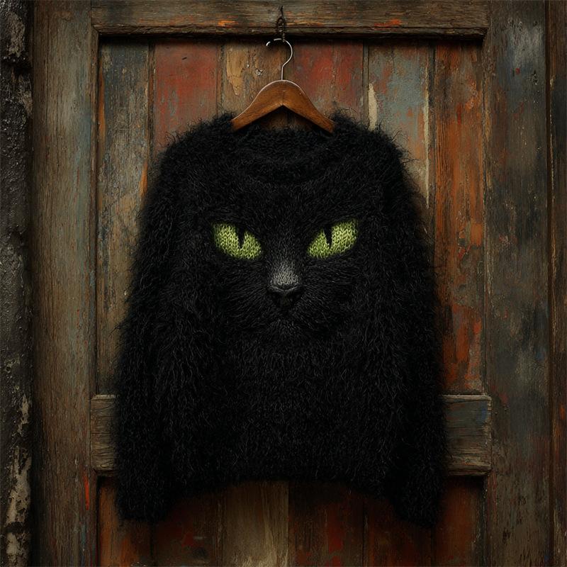 Женская толстовка Свитер Тыква Хэллоуин Женский Осенне-зимний Европейский Американский Повседневный V-образный вырез Топ с открытыми плечами Искусственный мех Свободный топ Новый 3XL