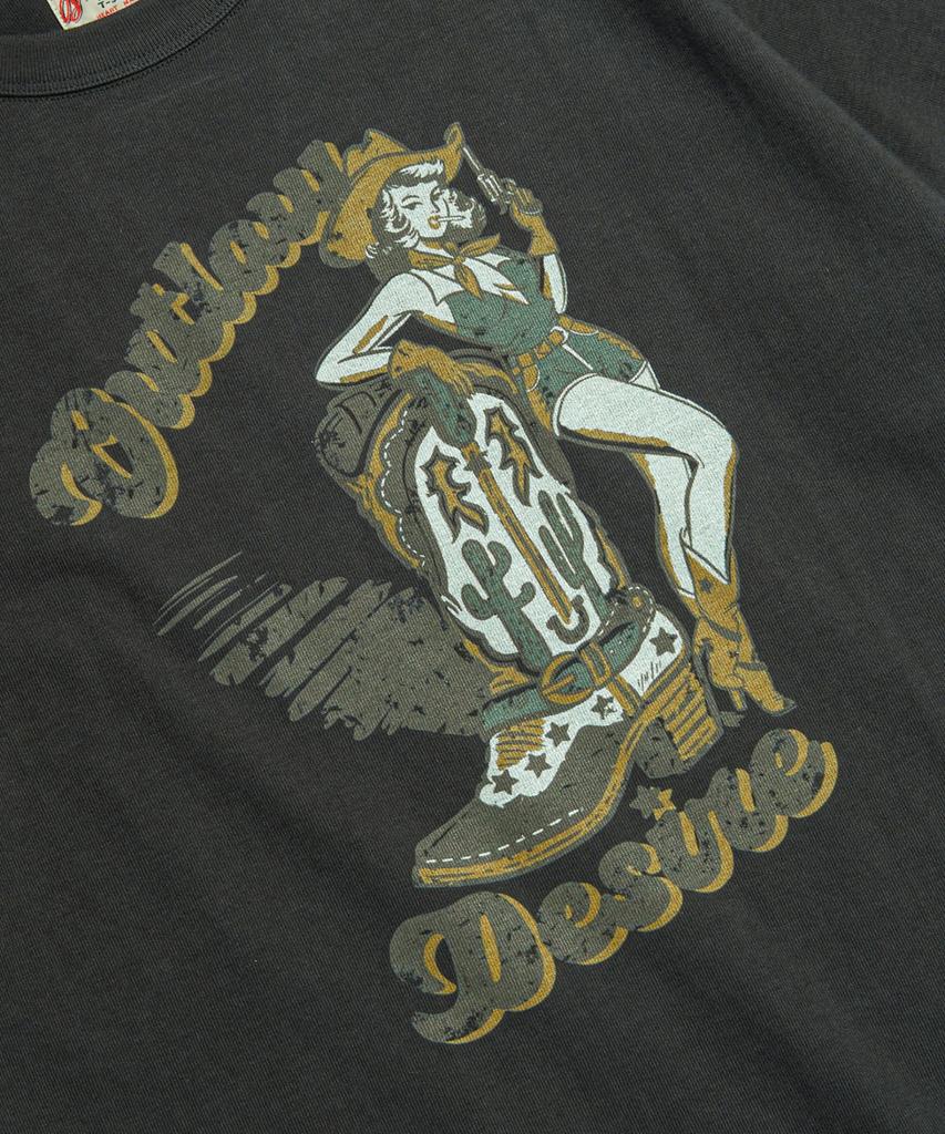 Beulonseun Western Boot Loopwheeled Graphic Tee Vintage Black
