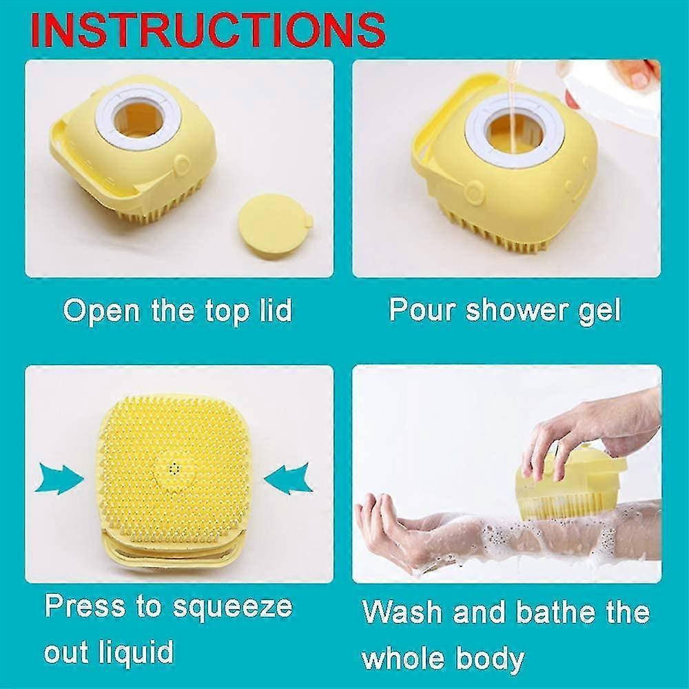 Silicone Body Brush Shower Scrubber With Shower Gel Dispenser Function-1